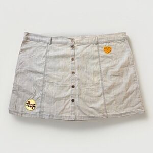 Disney Parks Mickey and Minnie Denim Jean Skirt with Patches Size 2X